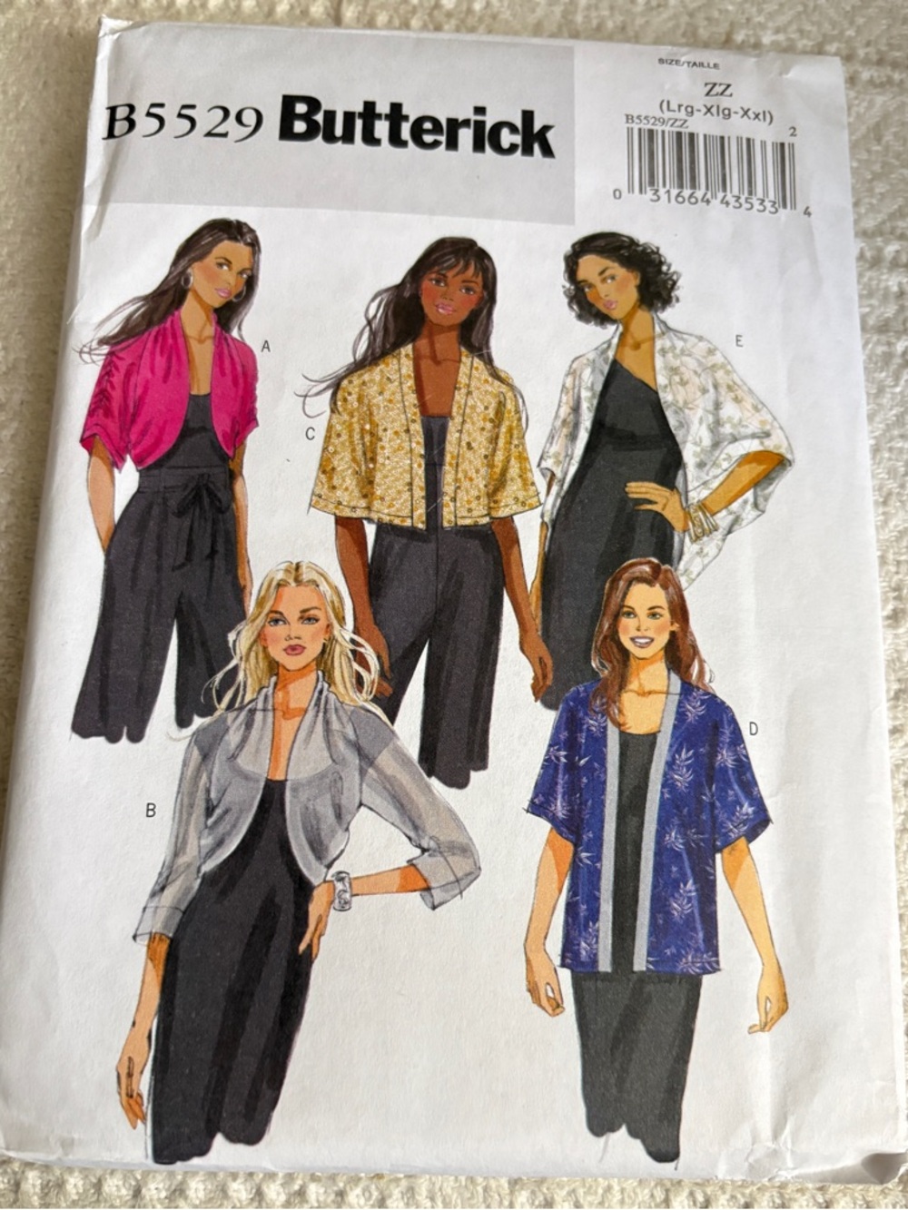 Butterick Pattern B5529 ZZ for Misses’ Jacket